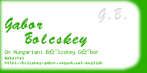 gabor bolcskey business card